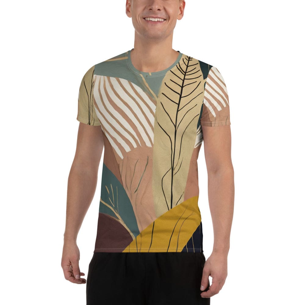 Mens Stretch Fit Athletic Sports T-shirt - Boho Style Print