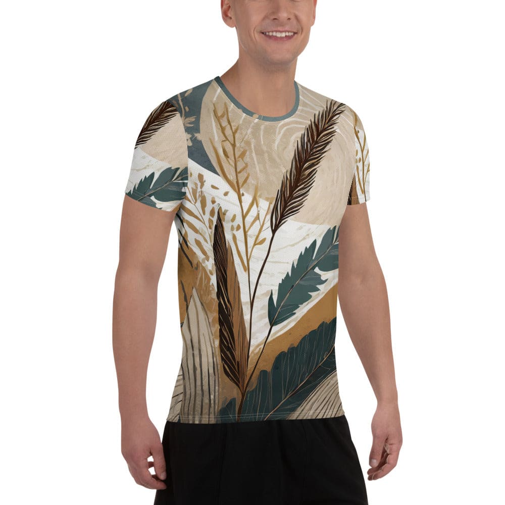 Mens Stretch Fit Athletic Sports T-shirt - Boho Style Print