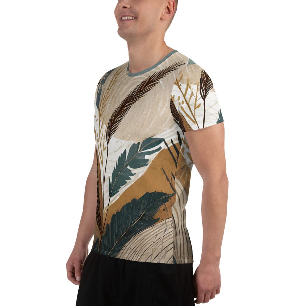 Mens Stretch Fit Athletic Sports T-shirt - Boho Style Print