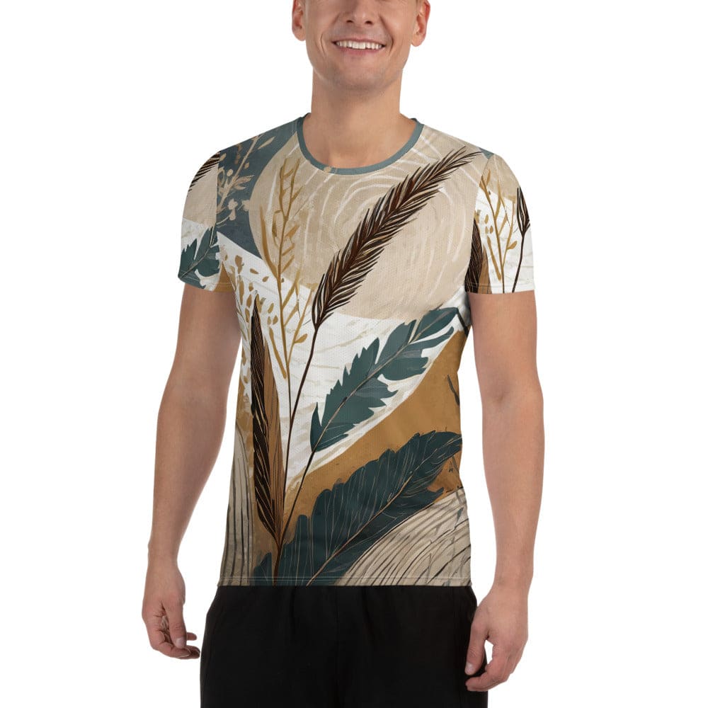 Mens Stretch Fit Athletic Sports T-shirt - Boho Style Print