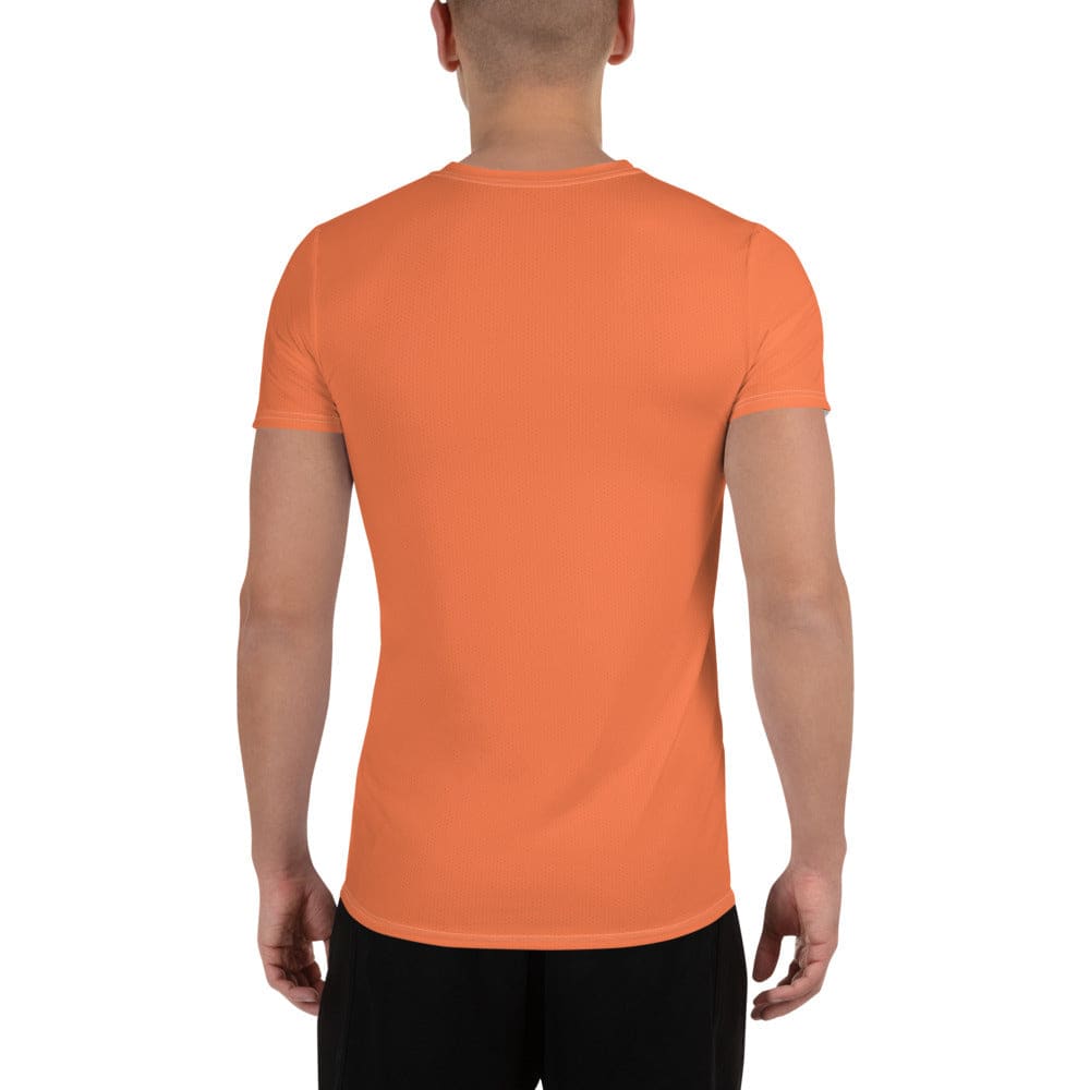Mens Stretch Fit Athletic Sports T-shirt - Coral Orange Red