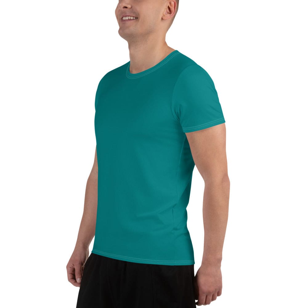 Mens Stretch Fit Athletic Sports T-shirt - Dark Teal Green