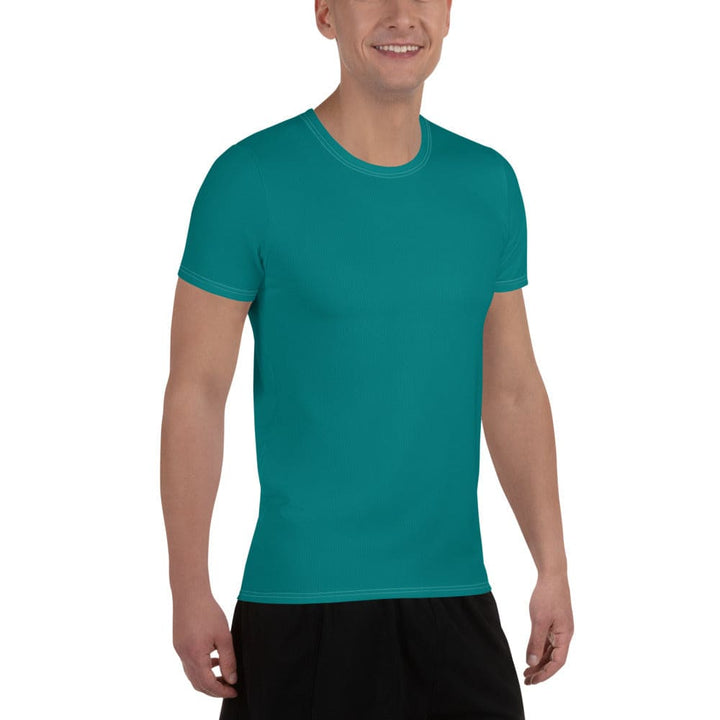 Mens Stretch Fit Athletic Sports T-shirt - Dark Teal Green