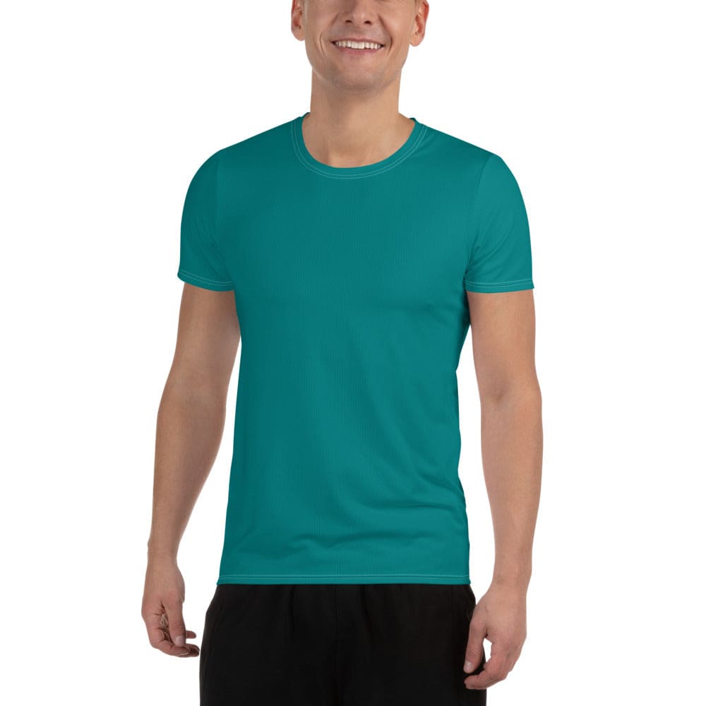 Mens Stretch Fit Athletic Sports T-shirt - Dark Teal Green