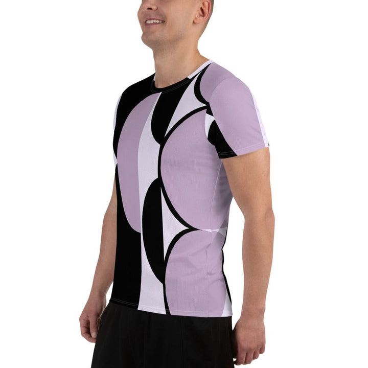 Mens Stretch Fit Athletic Sports T-shirt - Geometric Lavender