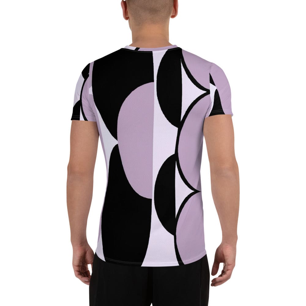Mens Stretch Fit Athletic Sports T-shirt - Geometric Lavender
