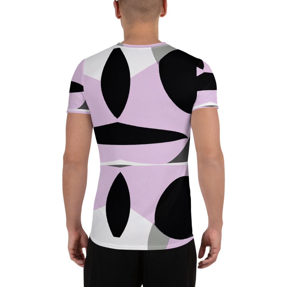 Mens Stretch Fit Athletic Sports T-shirt - Geometric Lavender