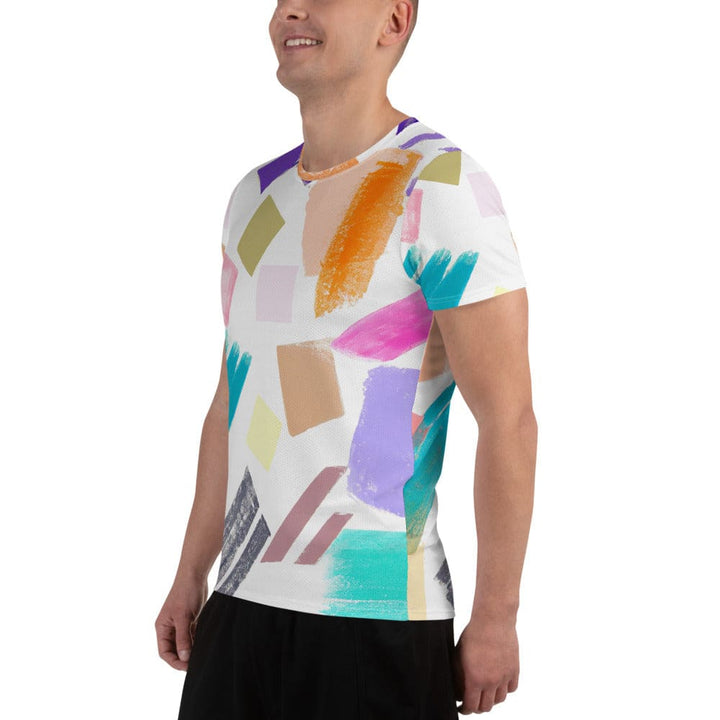 Mens Stretch Fit Athletic Sports T-shirt - Pastel Pattern