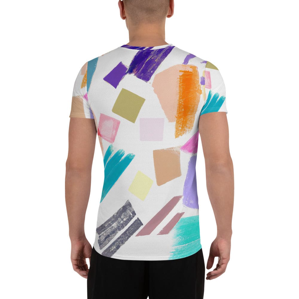 Mens Stretch Fit Athletic Sports T-shirt - Pastel Pattern