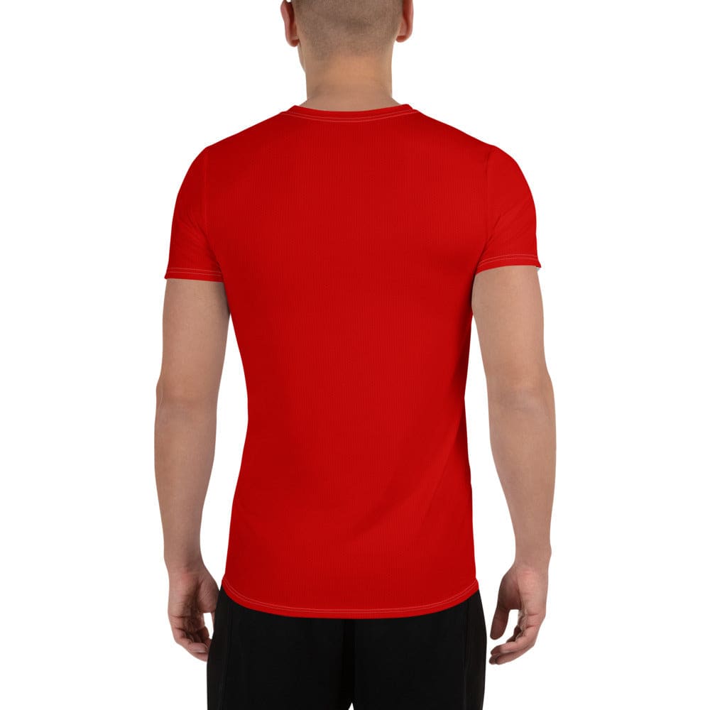 Mens Stretch Fit Athletic Sports T-shirt - Red