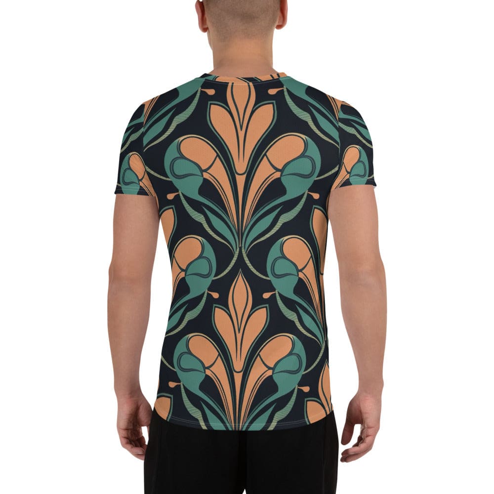 Mens Stretch Fit Athletic Sports T-shirt - Retro Vintage Print