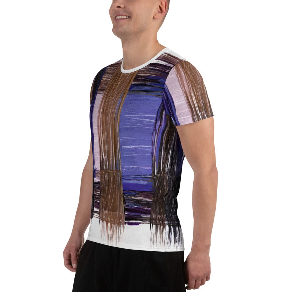Mens Stretch Fit Athletic Sports T-shirt - Rustic Brown Interweave