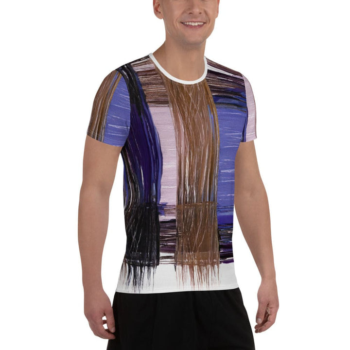 Mens Stretch Fit Athletic Sports T-shirt - Rustic Brown Interweave