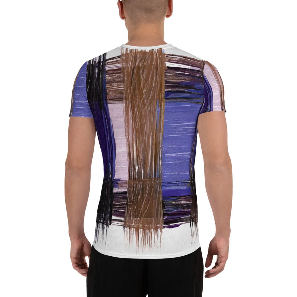 Mens Stretch Fit Athletic Sports T-shirt - Rustic Brown Interweave