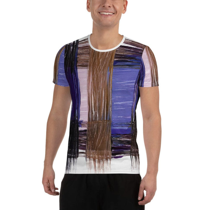 Mens Stretch Fit Athletic Sports T-shirt - Rustic Brown Interweave