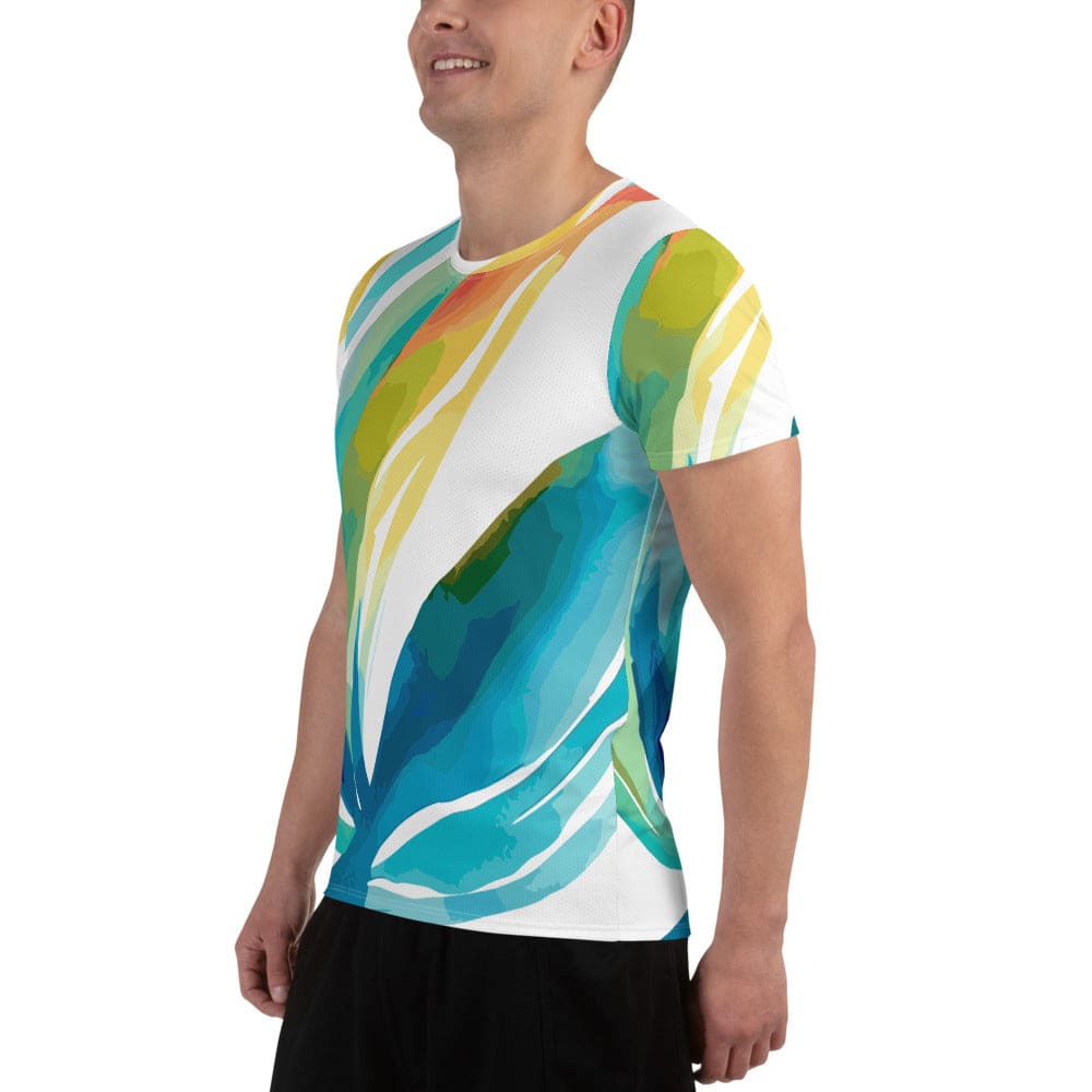 Mens Stretch Fit Athletic Sports T-shirt - Strength and Courage Design