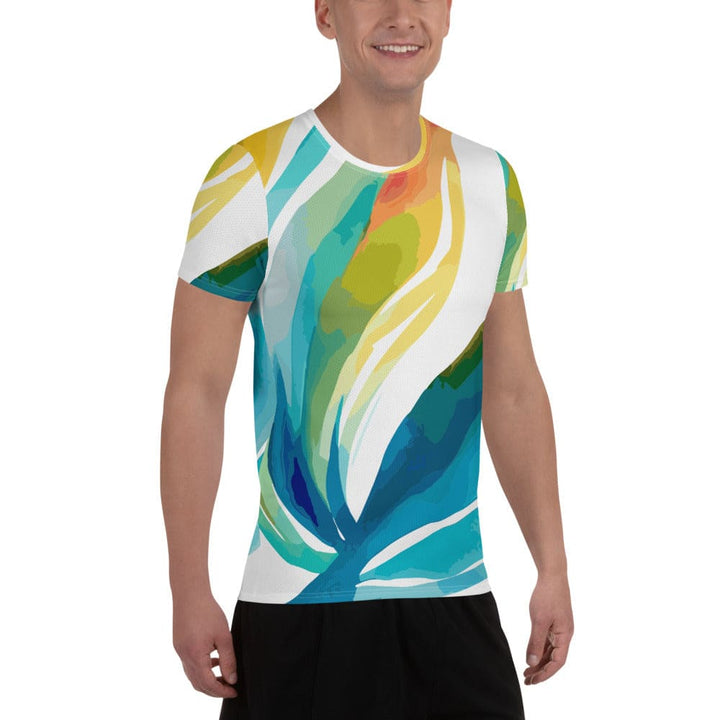 Mens Stretch Fit Athletic Sports T-shirt - Strength and Courage Design