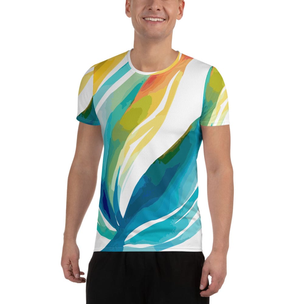 Mens Stretch Fit Athletic Sports T-shirt - Strength and Courage Design