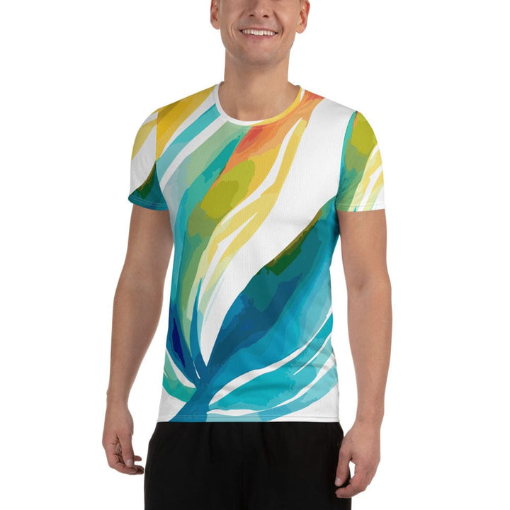 Mens Stretch Fit Athletic Sports T-shirt - Strength and Courage Design