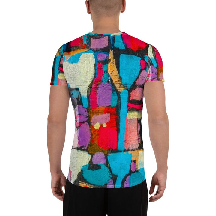 Mens Stretch Fit Athletic Sports T-shirt - Sutileza Red Multicolor