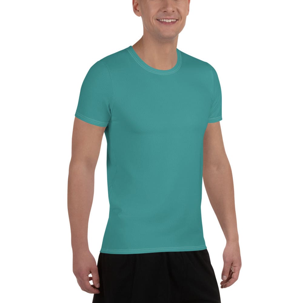 Mens Stretch Fit Athletic Sports T-shirt - Teal Green