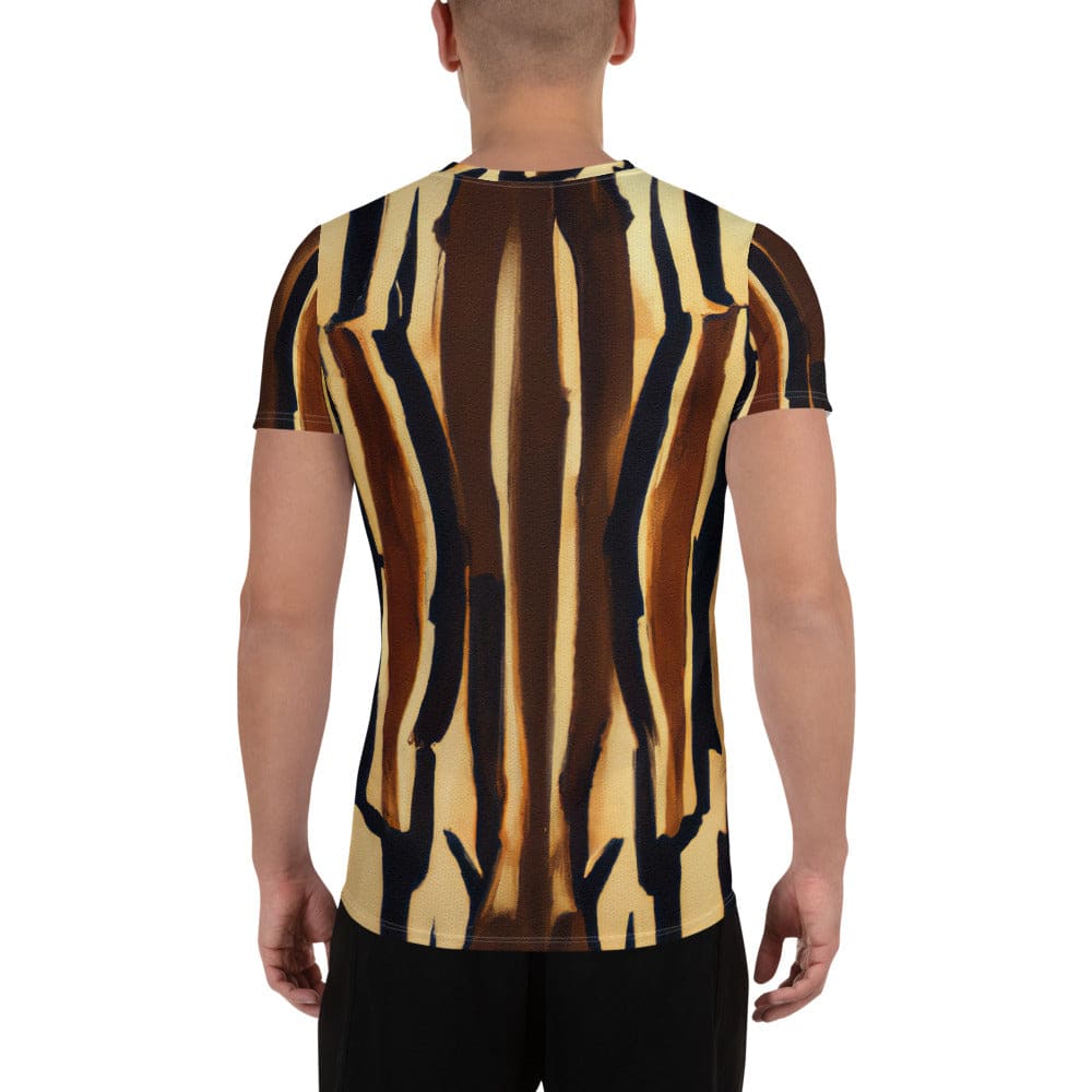 Mens Stretch Fit Athletic Sports T-shirt - Zorse Lines Print