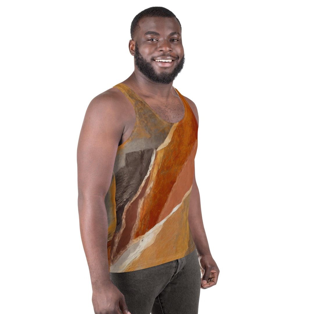 Mens Stretch Fit Tank Top Abstract Stone Pattern 59731