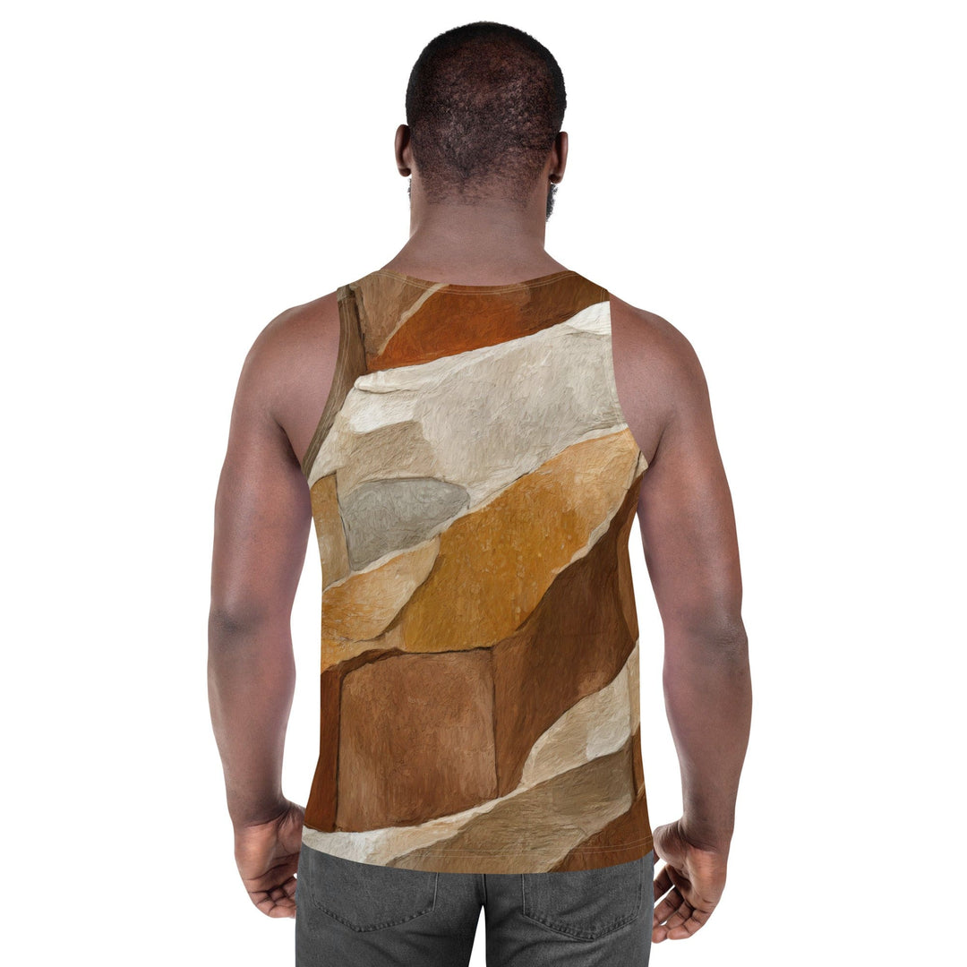Mens Stretch Fit Tank Top Abstract Stone Pattern 6672