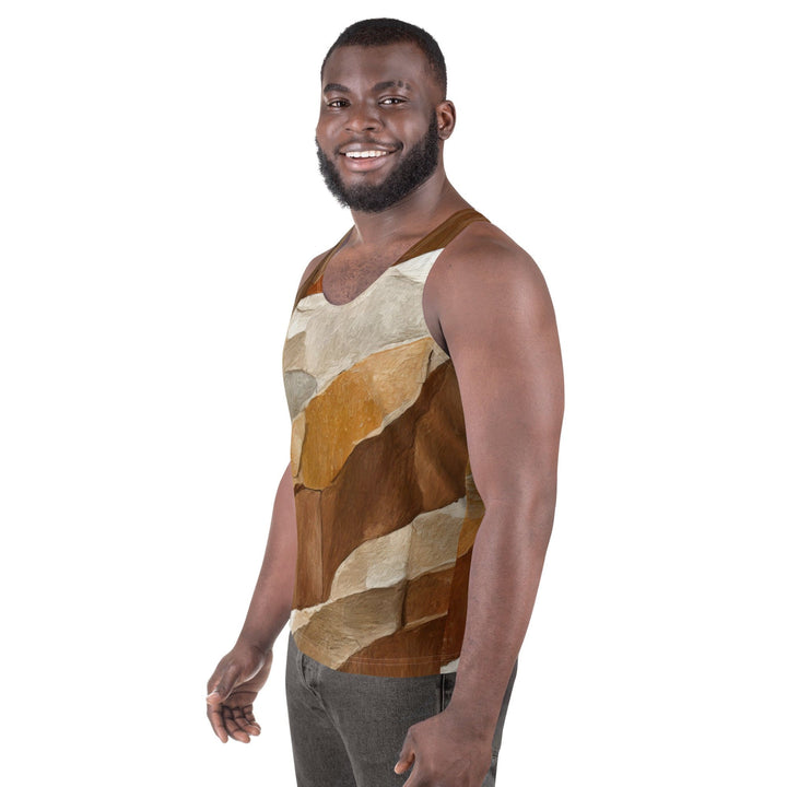 Mens Stretch Fit Tank Top Abstract Stone Pattern 6672