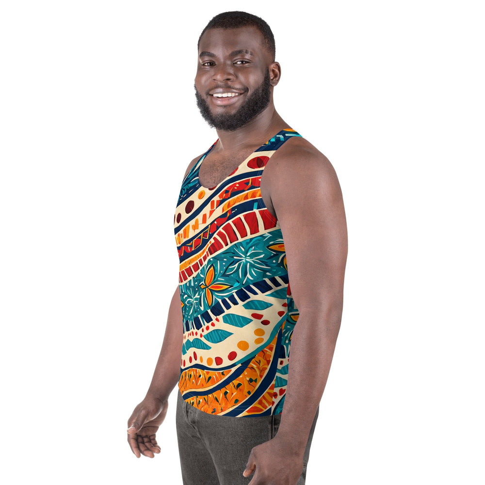 Mens Stretch Fit Tank Top Abstract Vibrant Multicolor Pattern 61374