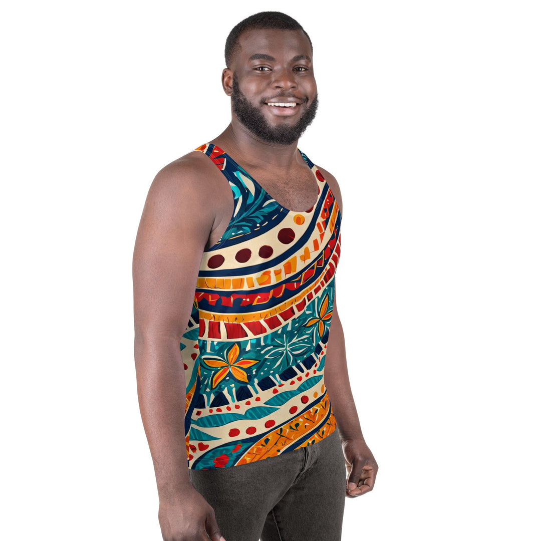 Mens Stretch Fit Tank Top Abstract Vibrant Multicolor Pattern 61374