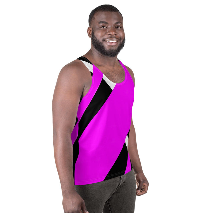 Mens Stretch Fit Tank Top Black and Pink Pattern - Mens | Tank Tops | AOP