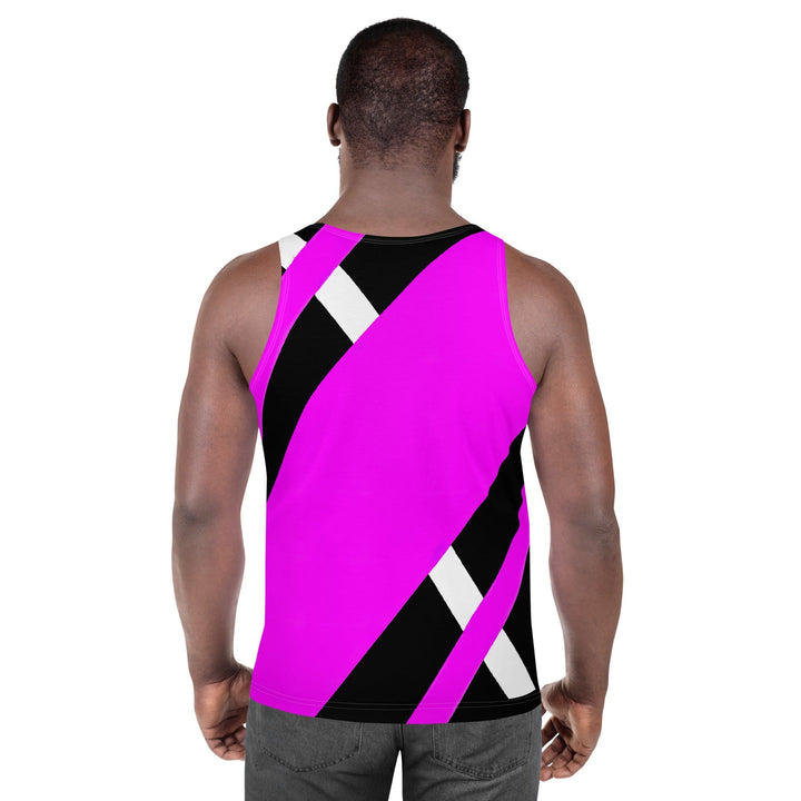 Mens Stretch Fit Tank Top Black and Pink Pattern - Mens | Tank Tops | AOP