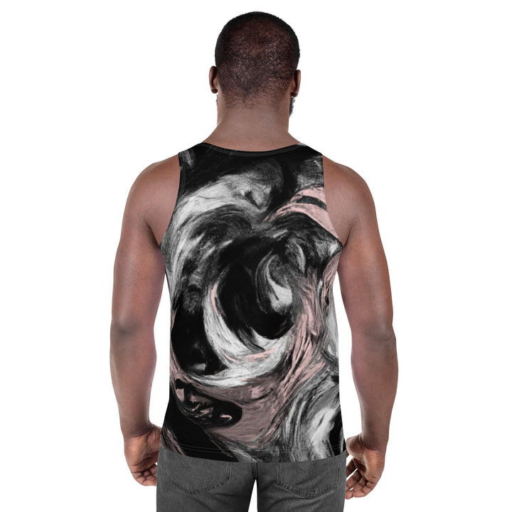 Mens Stretch Fit Tank Top Black Pink White Abstract Pattern - Mens | Tank Tops