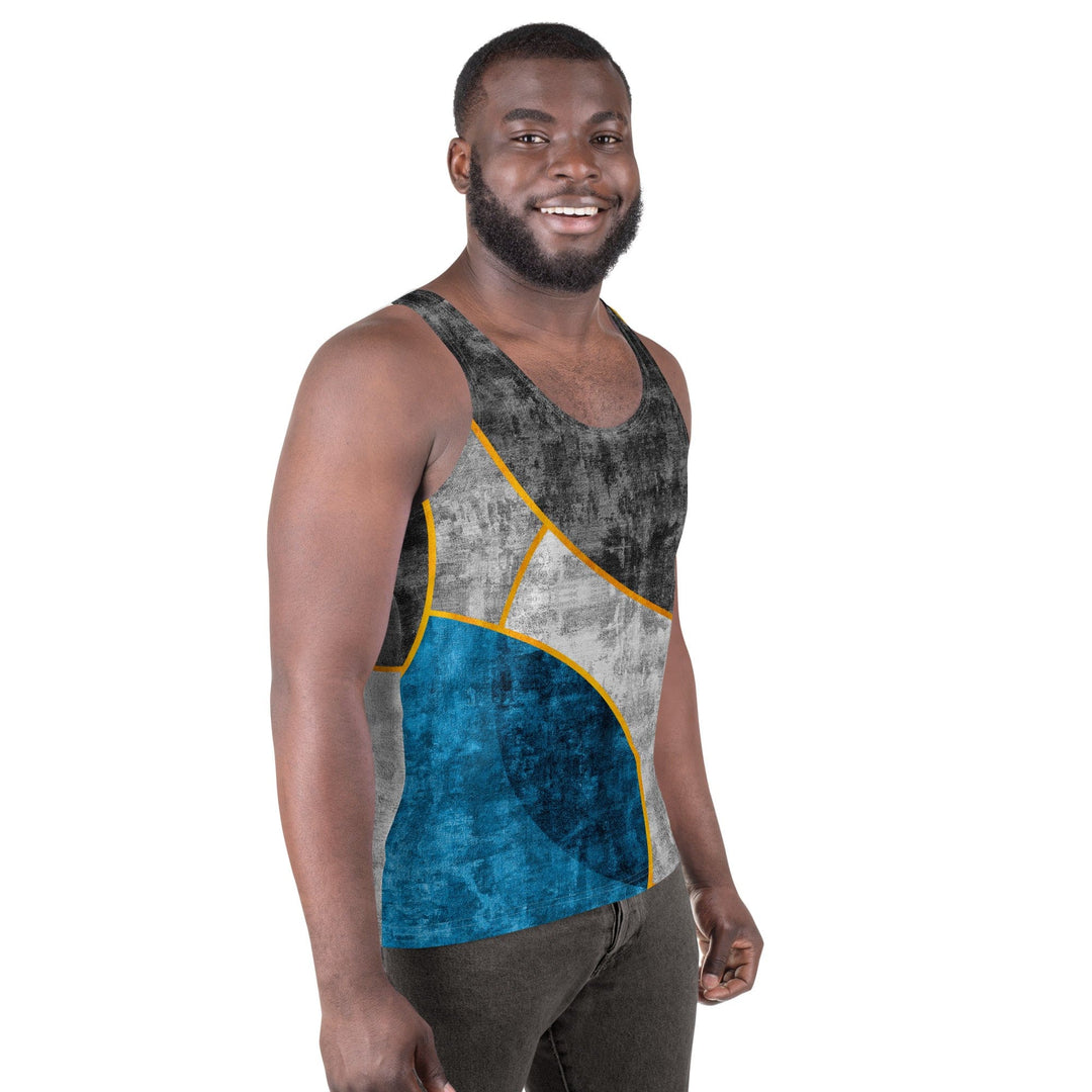 Mens Stretch Fit Tank Top Blue Grey Design - Mens | Tank Tops | AOP