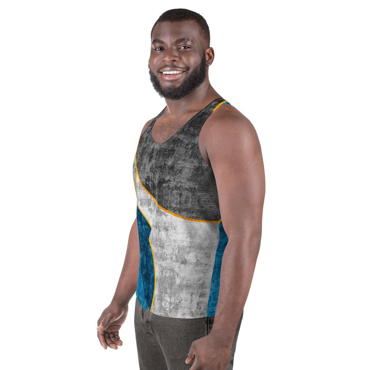 Mens Stretch Fit Tank Top Blue Grey Design - Mens | Tank Tops | AOP