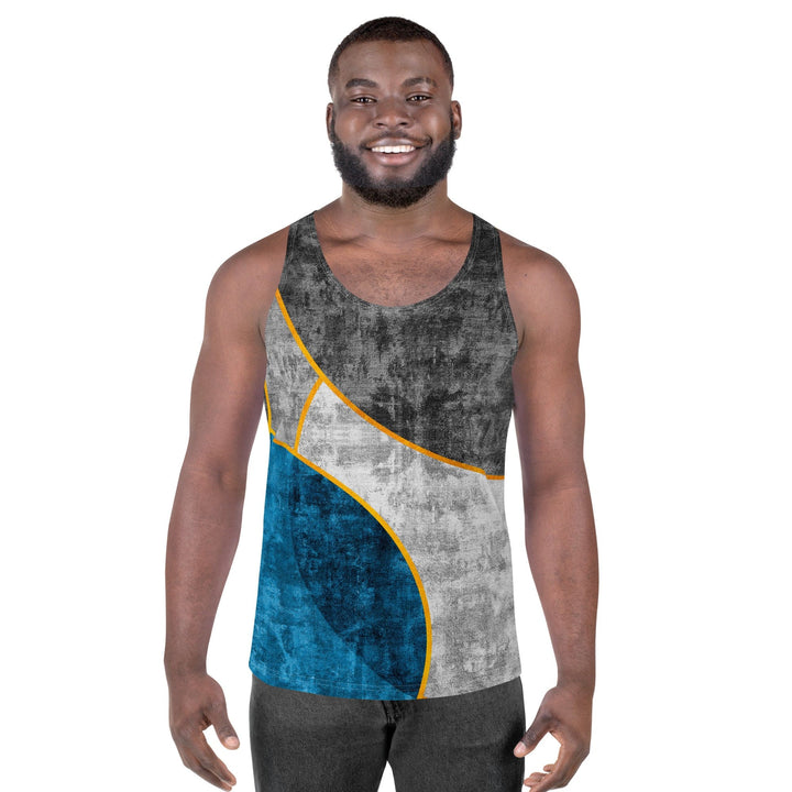 Mens Stretch Fit Tank Top Blue Grey Design - Mens | Tank Tops | AOP