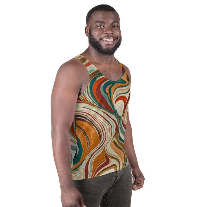 Mens Stretch Fit Tank Top Marble Print 17163