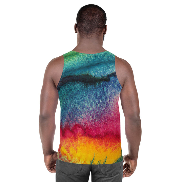 Mens Stretch Fit Tank Top Multicolor Abstract Pattern 2 - Mens | Tank Tops | AOP