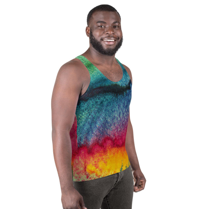 Mens Stretch Fit Tank Top Multicolor Abstract Pattern 2 - Mens | Tank Tops | AOP