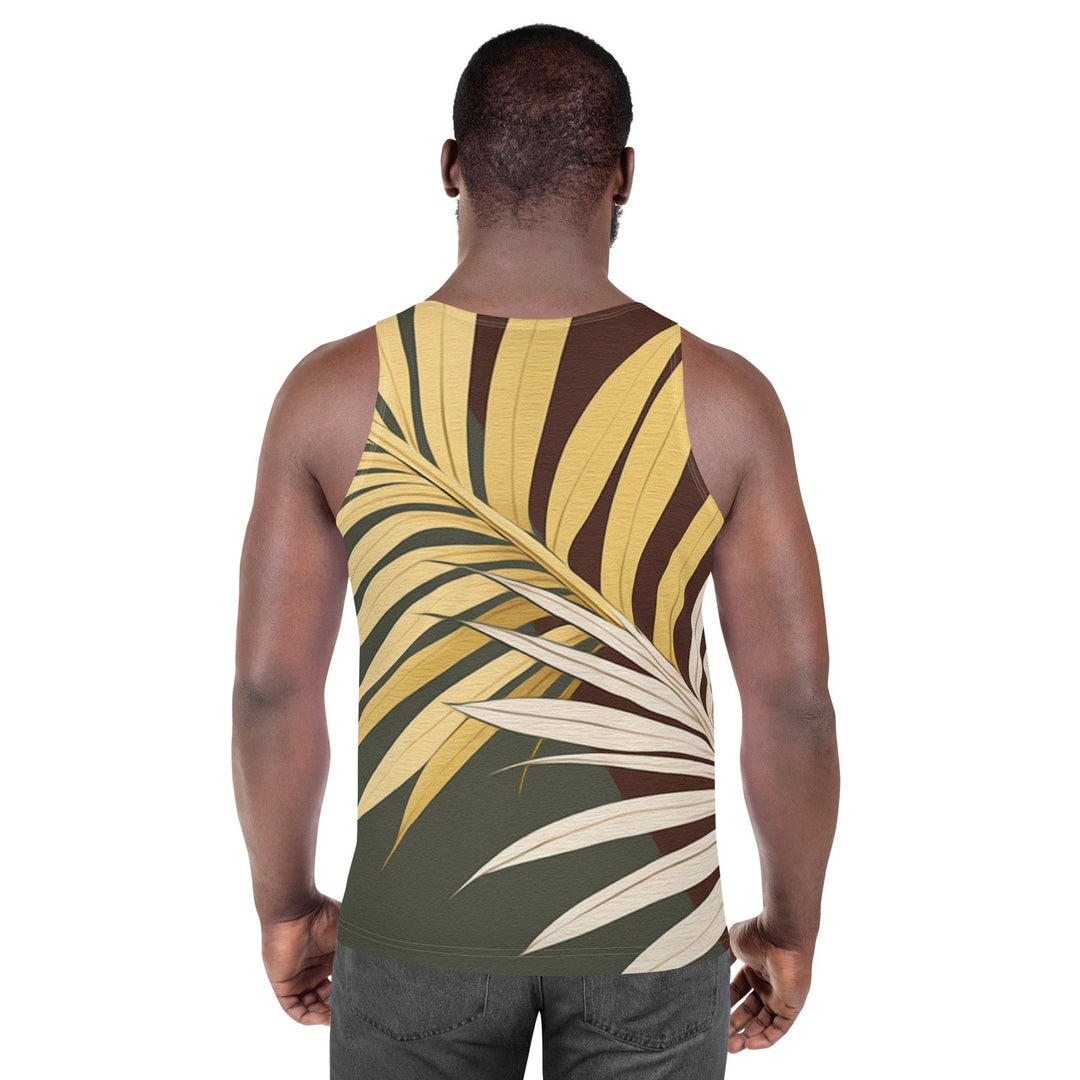 Mens Stretch Fit Tank Top Palm Tree Leaves Pattern - Mens | Tank Tops | AOP