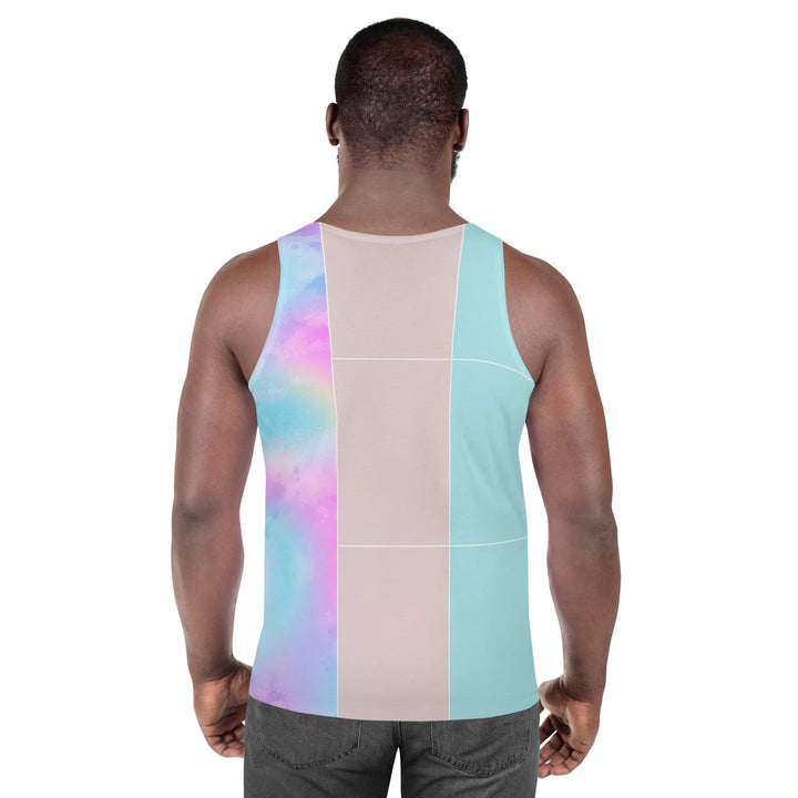 Mens Stretch Fit Tank Top Pastel Colorblock Watercolor Illustration - Mens