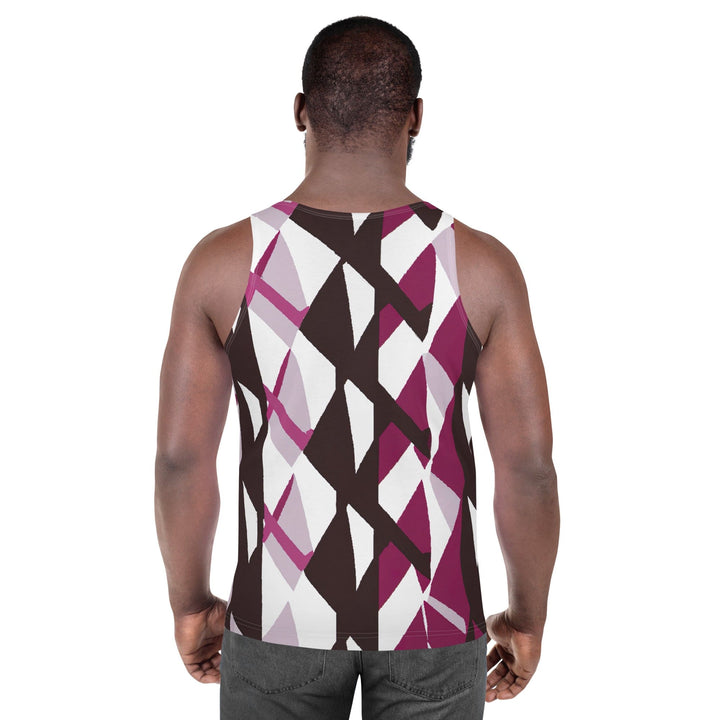 Mens Stretch Fit Tank Top Pink Mauve Pattern 2 - Mens | Tank Tops | AOP