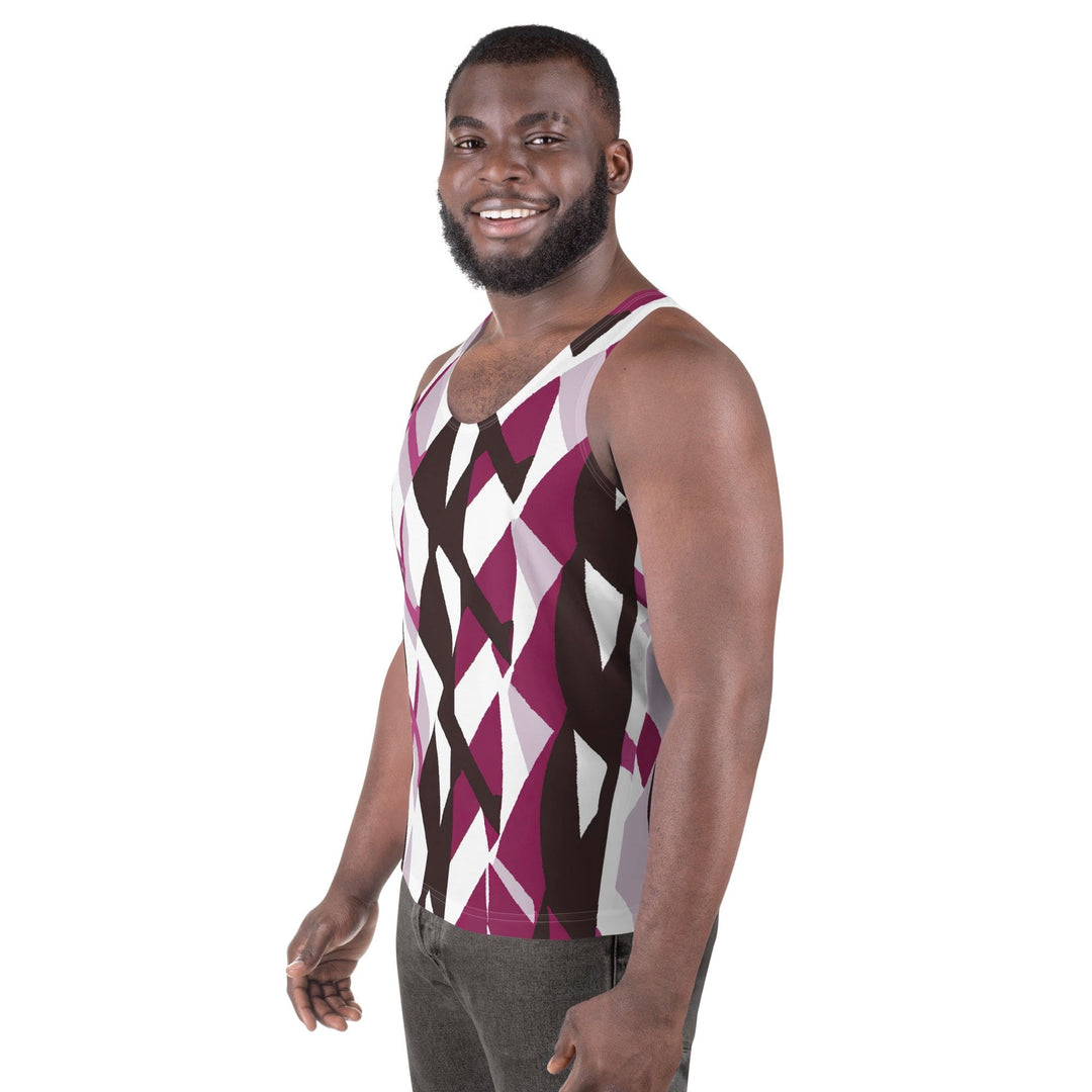 Mens Stretch Fit Tank Top Pink Mauve Pattern 2 - Mens | Tank Tops | AOP