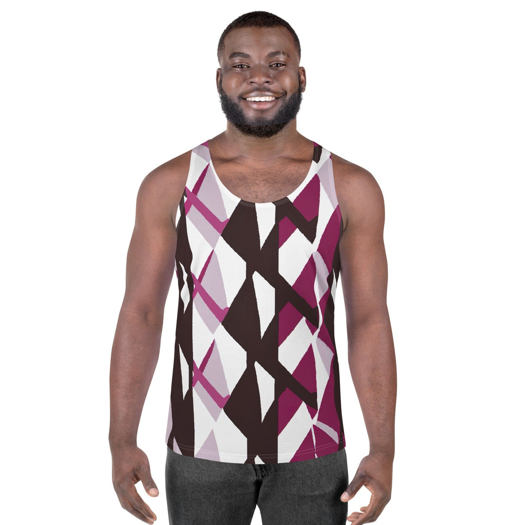 Mens Stretch Fit Tank Top Pink Mauve Pattern 2 - Mens | Tank Tops | AOP