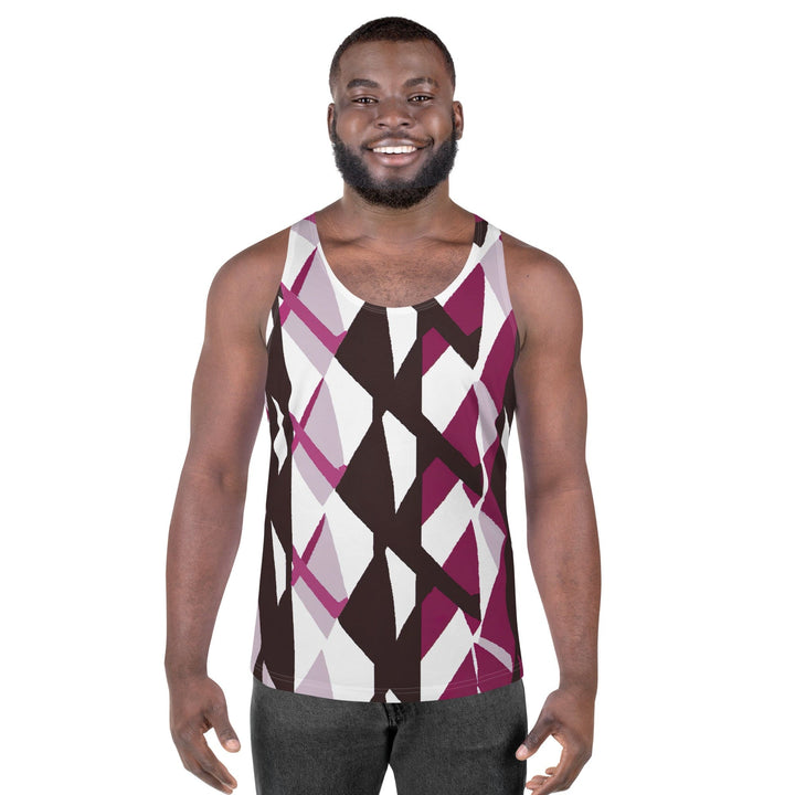 Mens Stretch Fit Tank Top Pink Mauve Pattern 2 - Mens | Tank Tops | AOP