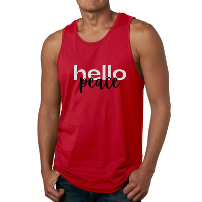 Mens Tank Top Fitness Shirt Hello Peace Motivational Peaceful - Mens | Tank Tops