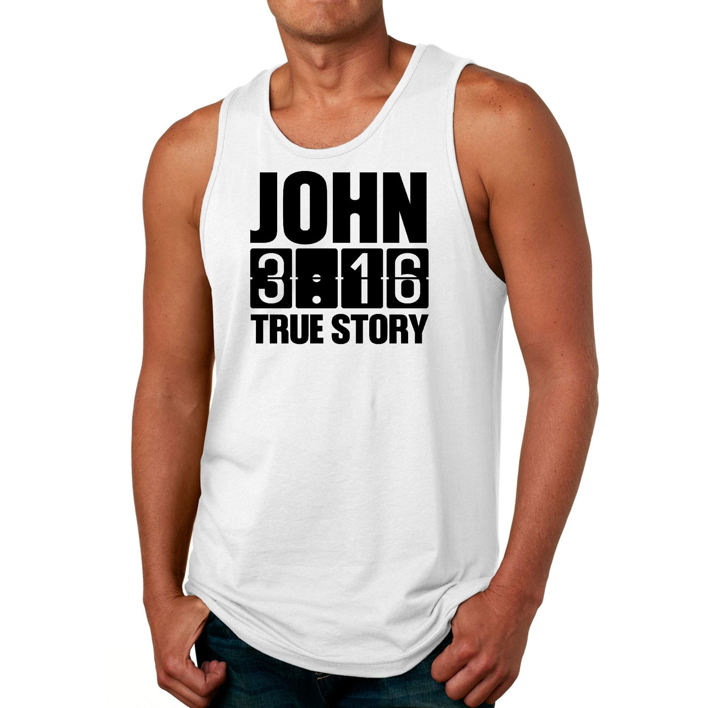 Mens Tank Top Fitness Shirt John 3:16 True Story - Mens | Tank Tops