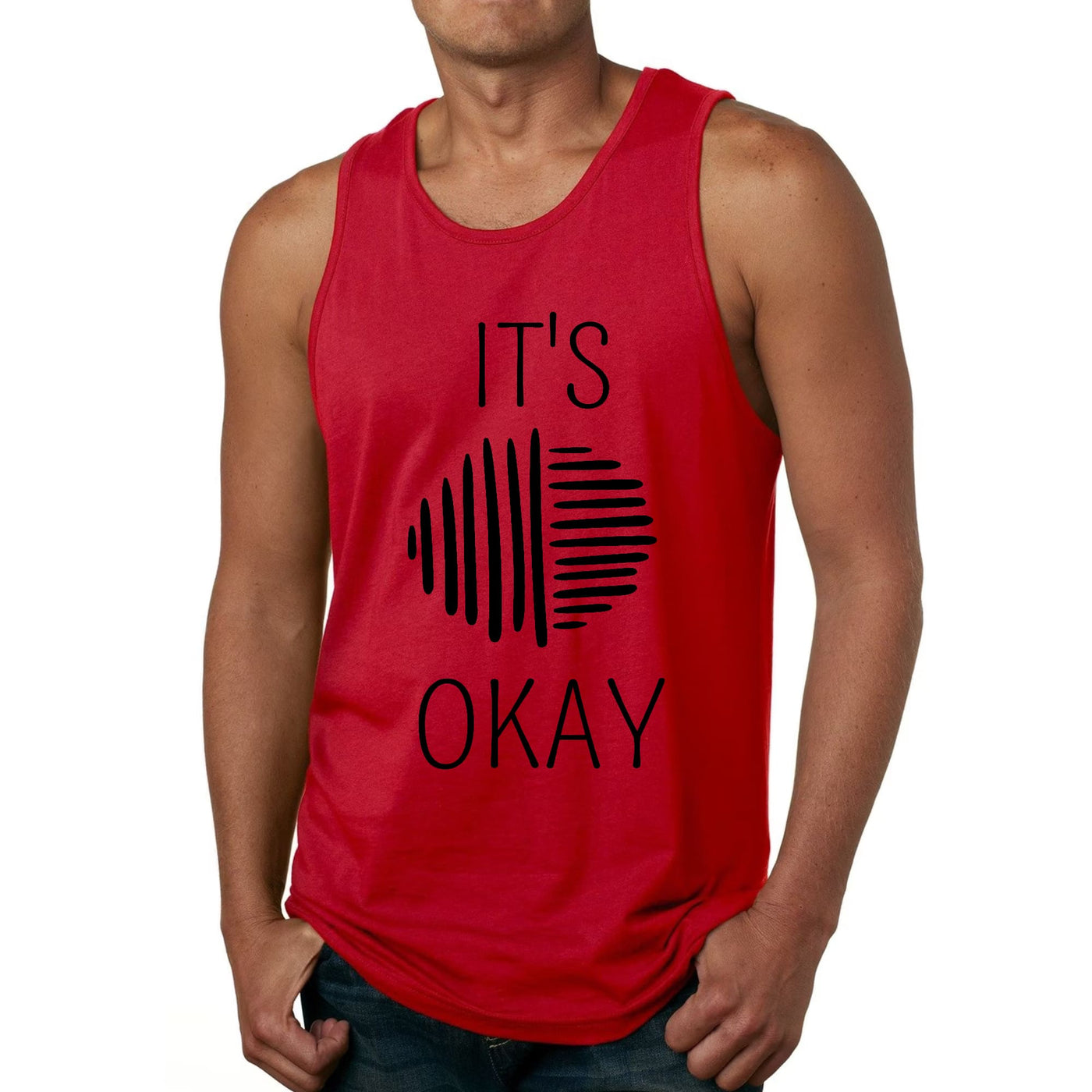 Mens Tank Top Fitness Shirt Say It Soul Its Okay Black Line Art - Mens | Tank