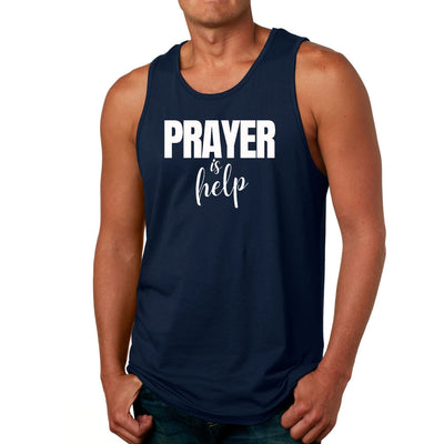 Mens Tank Top Fitness Shirt Say It Soul - Prayer Is Help, - Mens | Tank Tops